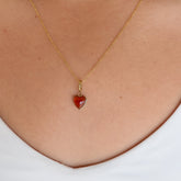 RED AGATE HEART CHARM - Inspiration Co.