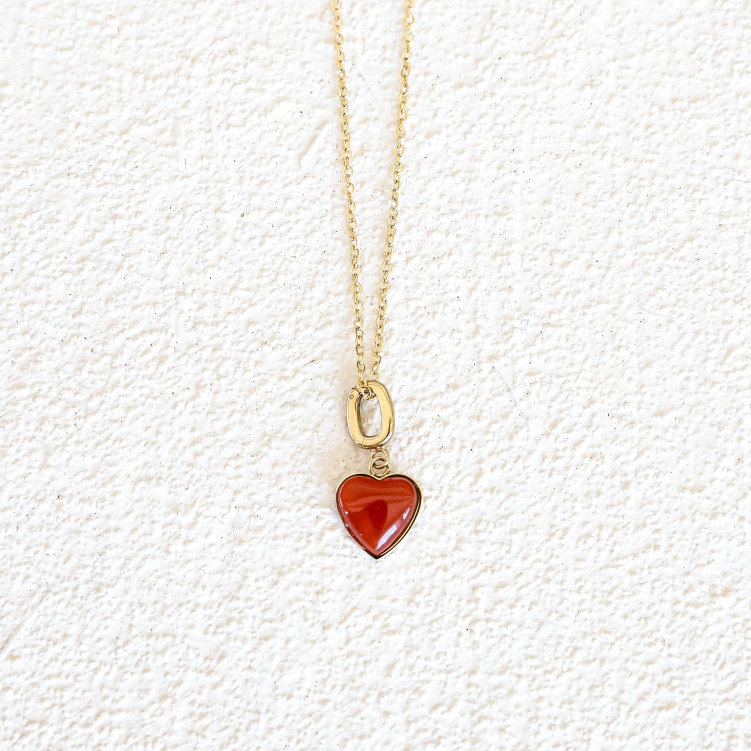 RED AGATE HEART CHARM - Inspiration Co.