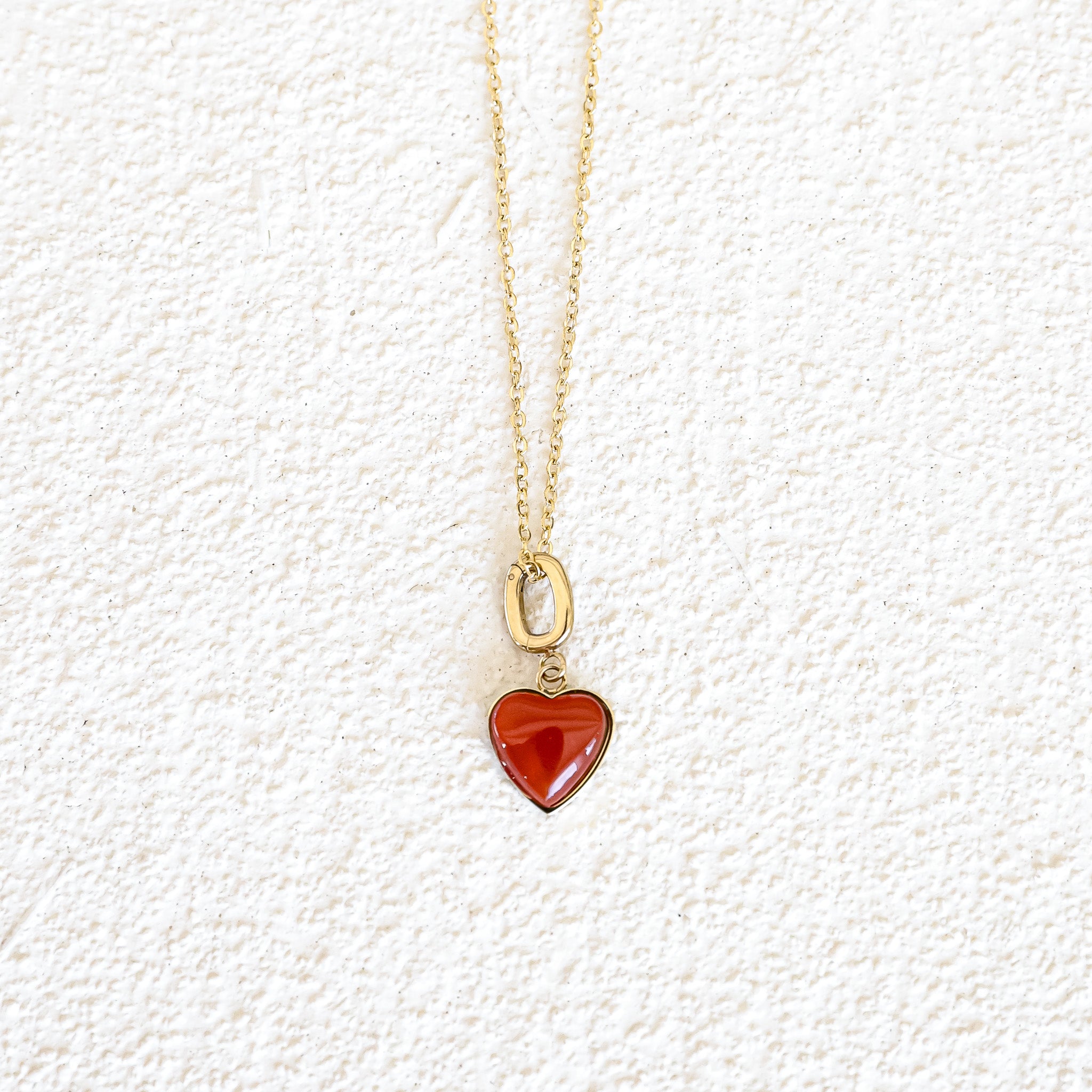 RED AGATE HEART CHARM - Inspiration Co.