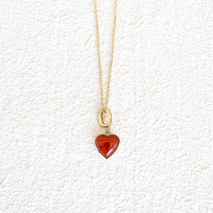 RED AGATE HEART CHARM - Inspiration Co.