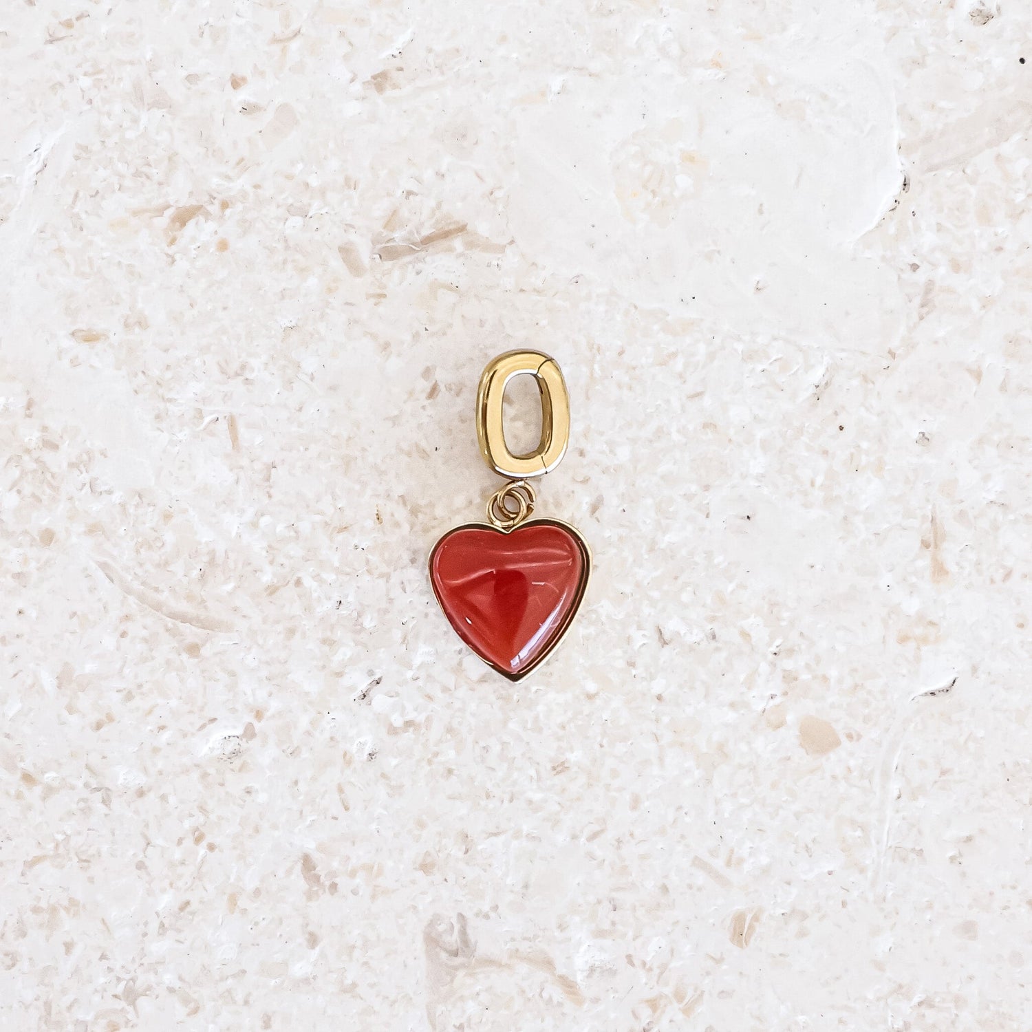 RED AGATE HEART CHARM - Inspiration Co.