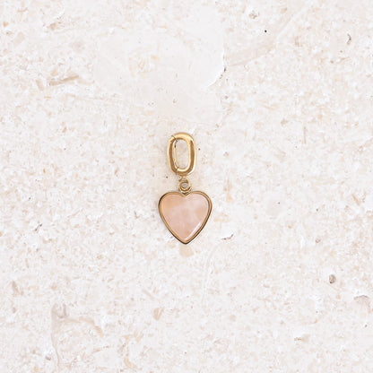 ROSE QUARTZ HEART CHARM - Inspiration Co.