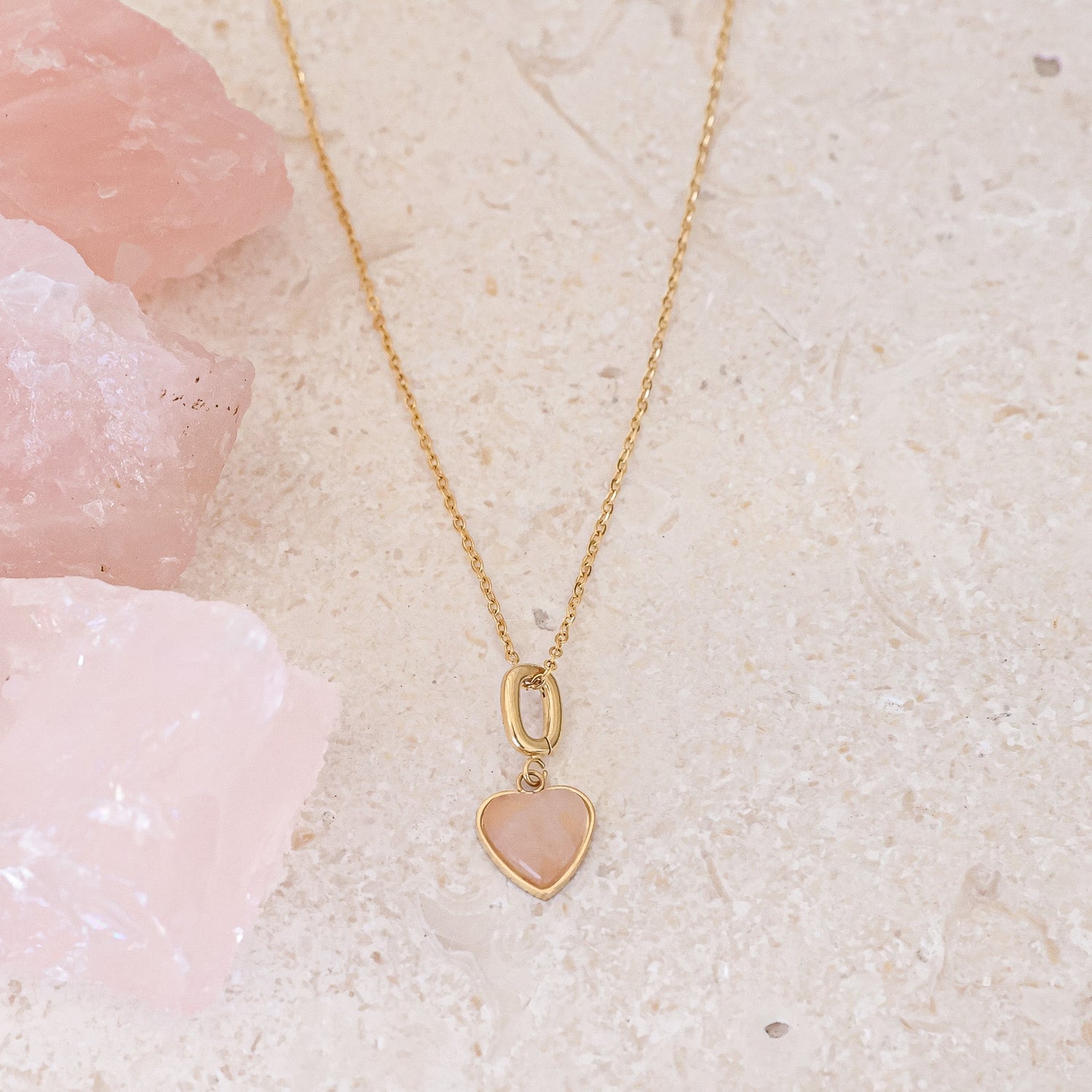 ROSE QUARTZ HEART CHARM - Inspiration Co.