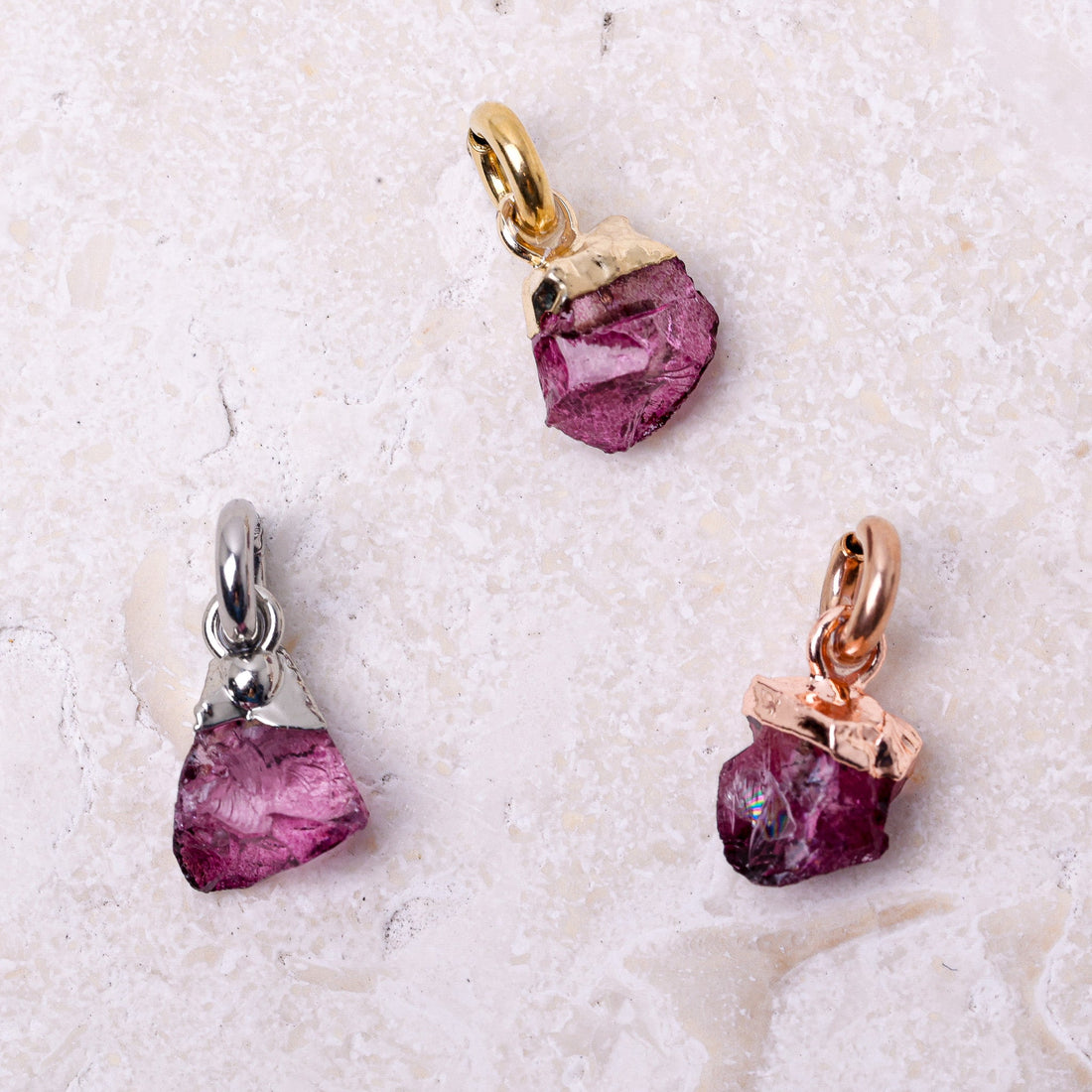 Ruby(JULY) Raw Birthstone Charm - Inspiration Co.