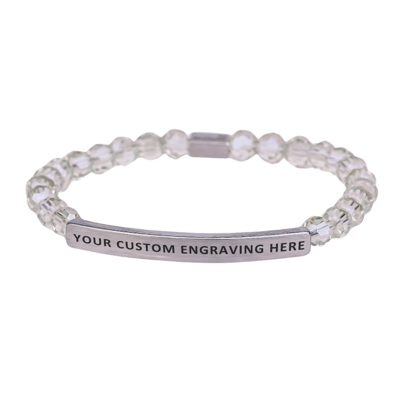 Silver Champagne Crystal Custom Bracelet - Inspiration Co.