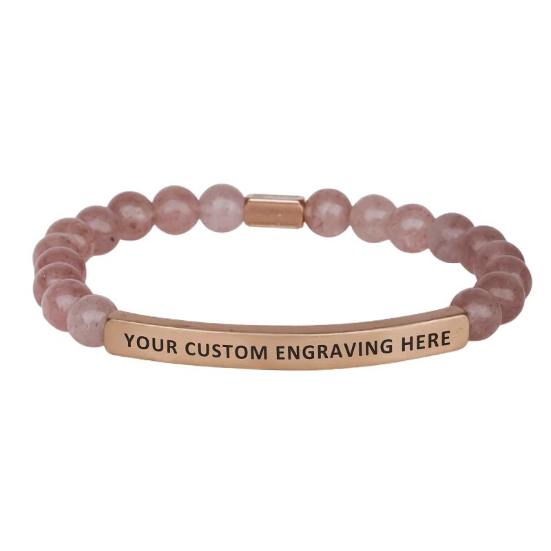 Strawberry Quartz Custom Bracelet - Inspiration Co.