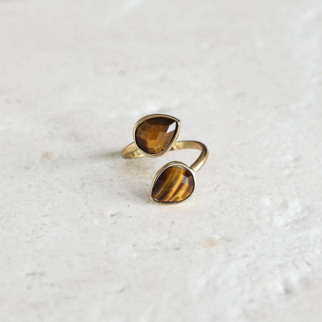 Tiger Eye Teardrop Ring - Inspiration Co.