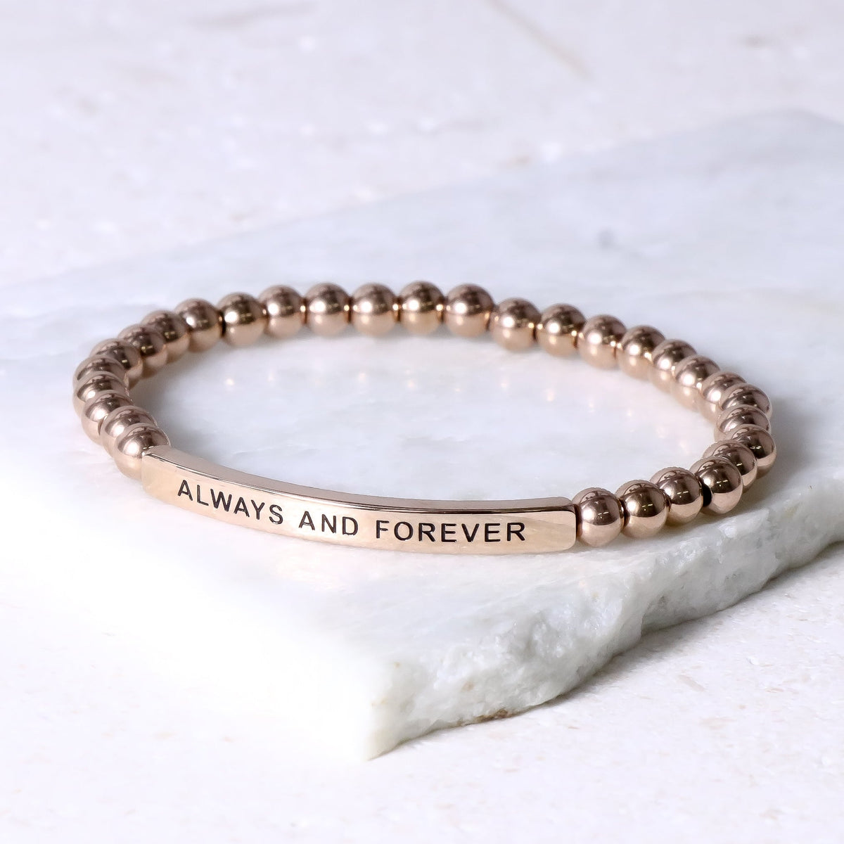 Beaded engraved bracelet