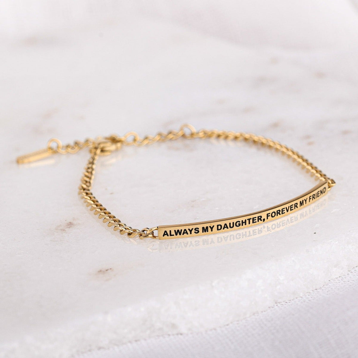 gold adjustable engraved bracelet