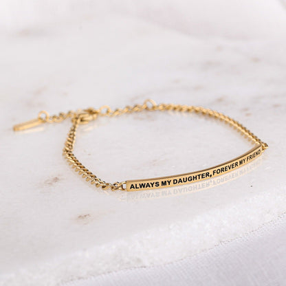 gold adjustable engraved bracelet