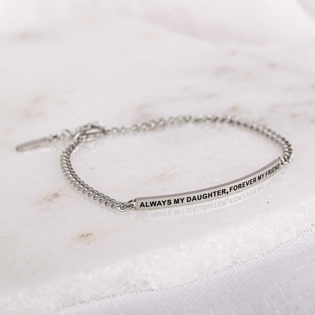 silver chain bracelet gift for daughter