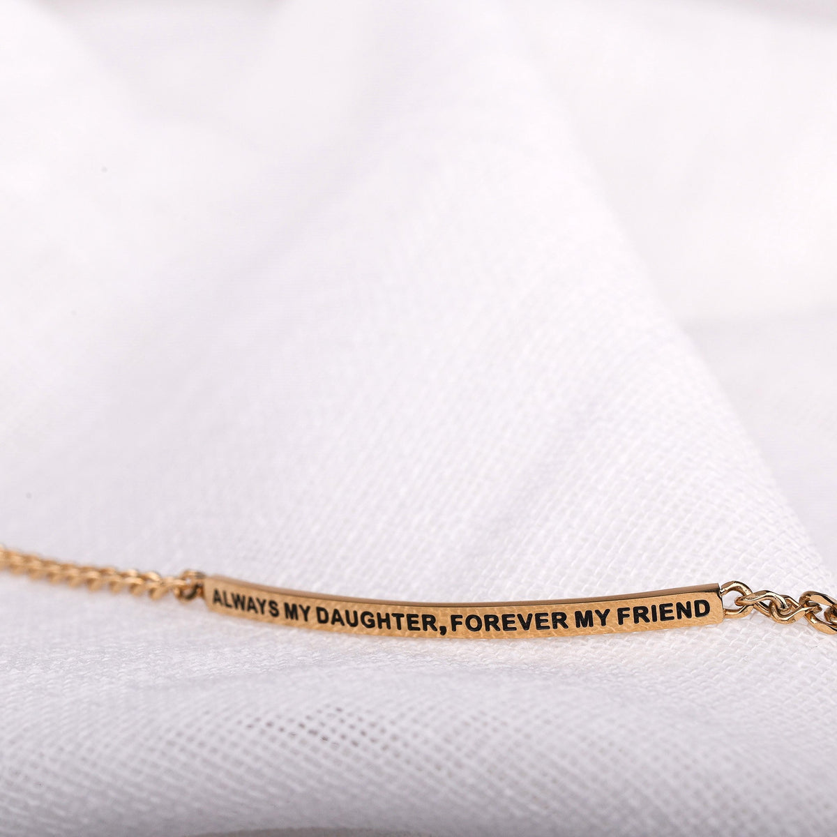 gold engraved bracelet gift for daughter
