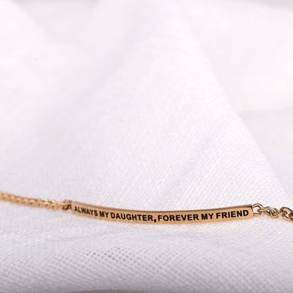 gold engraved bracelet gift for daughter