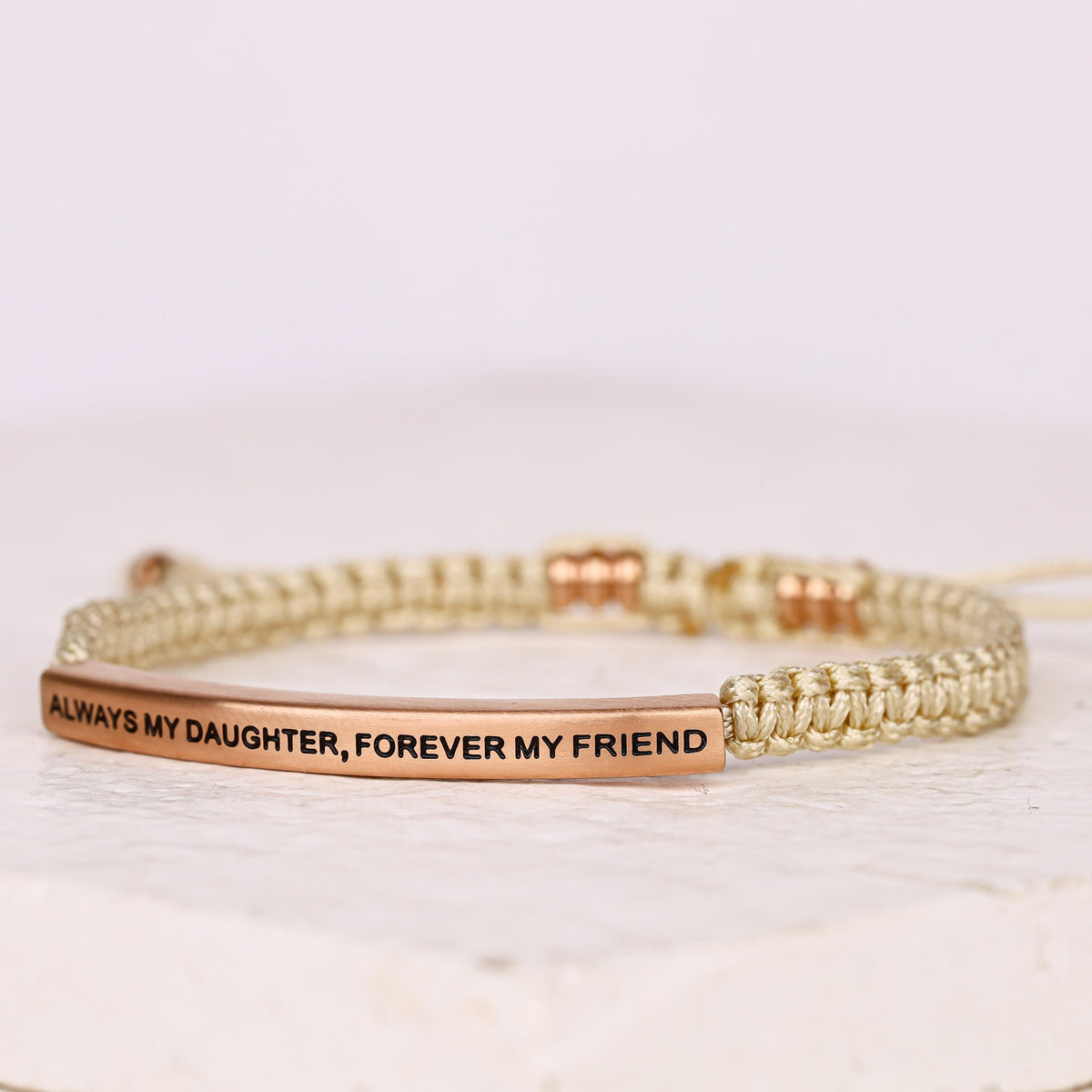Adjustable engraved inspirational bracelet