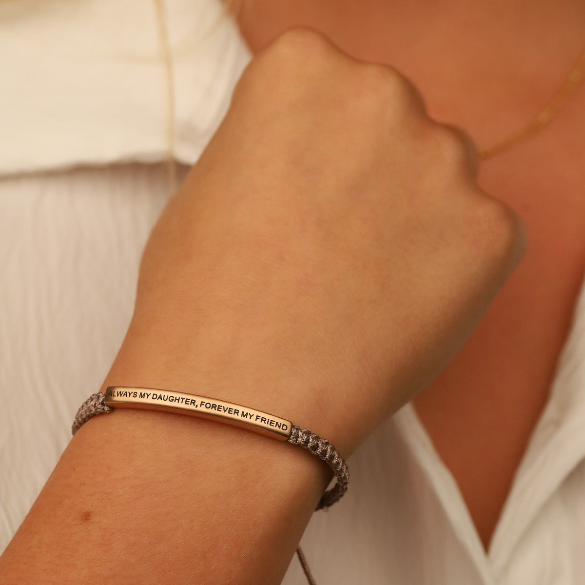 inspirational engraved bracelet gift for daughter