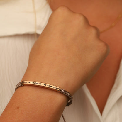 inspirational engraved bracelet gift for daughter