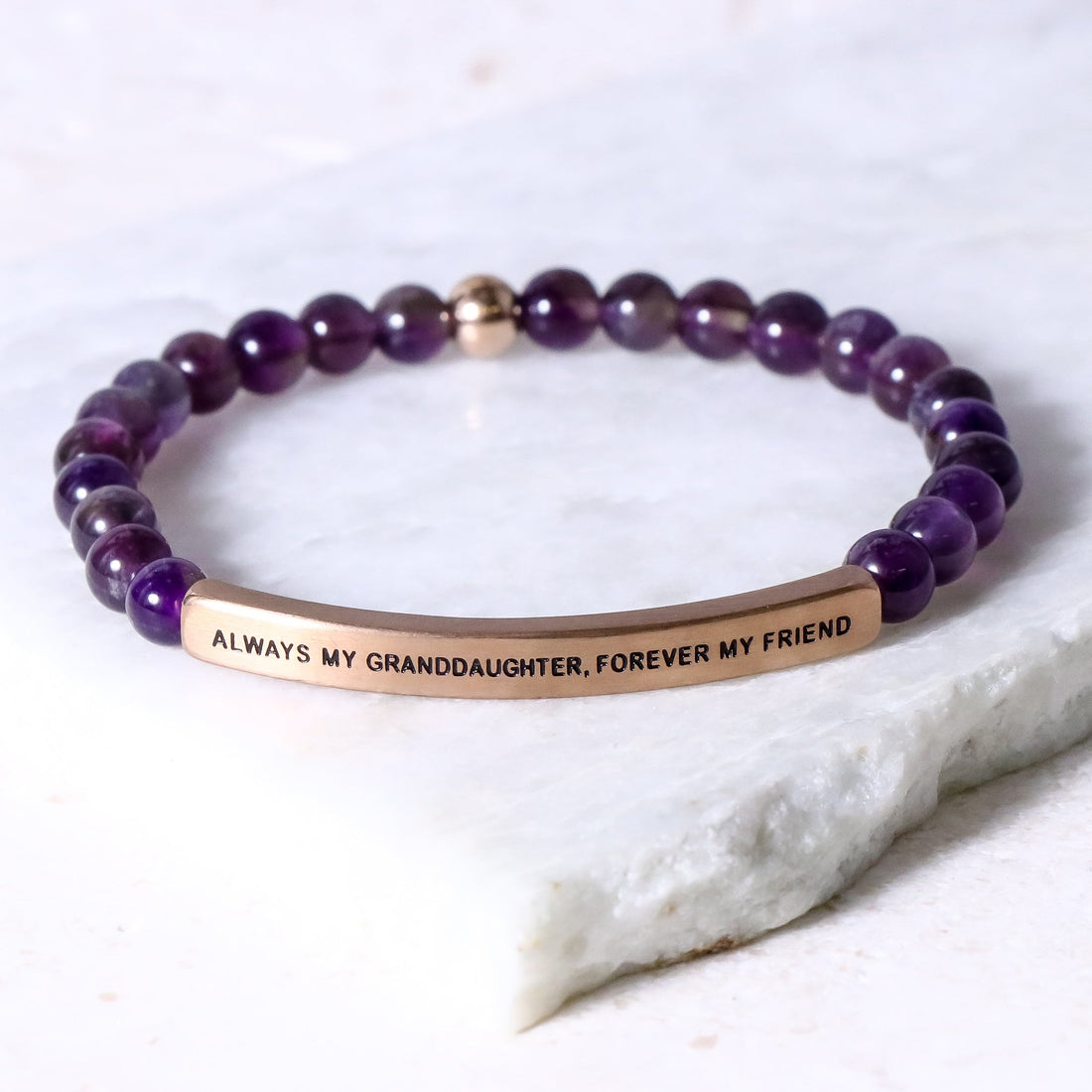 Meaningful engraved message bracelet