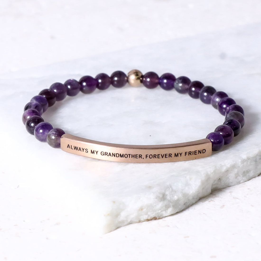 Amethyst beaded bracelet