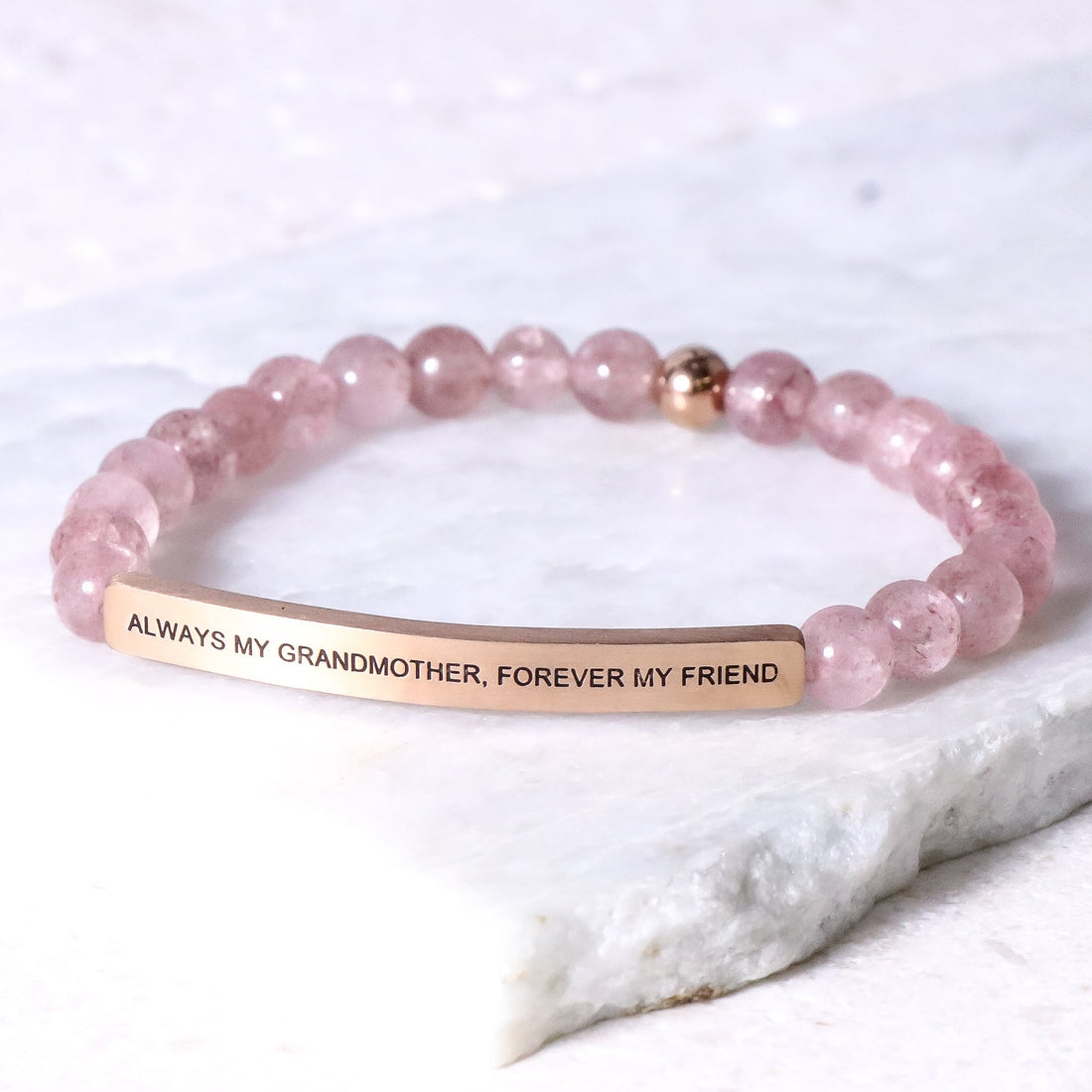 Engraved beaded bracelet made in USA