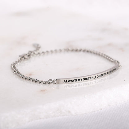 silver chain bracelet with engraving