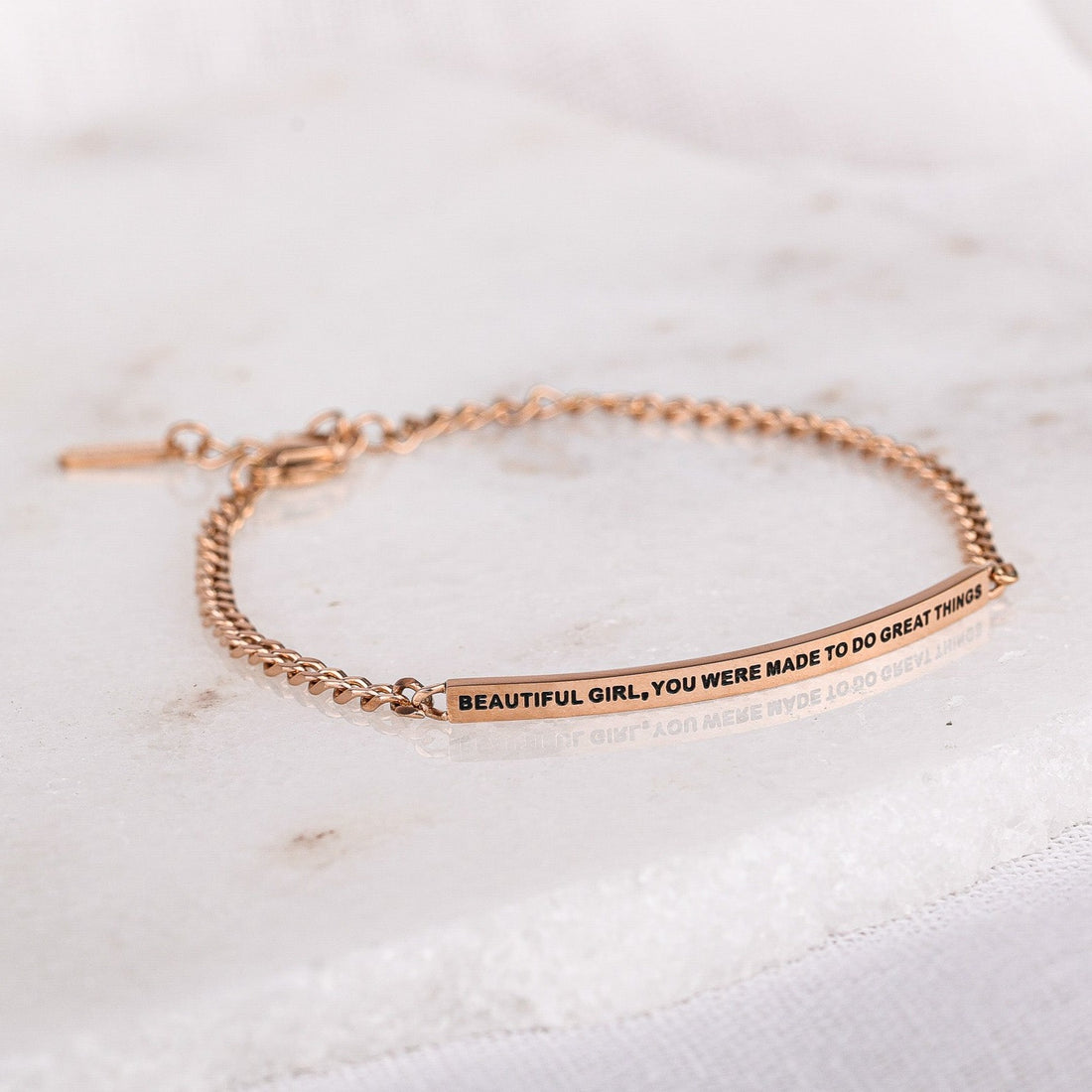 Rose gold chain bracelet