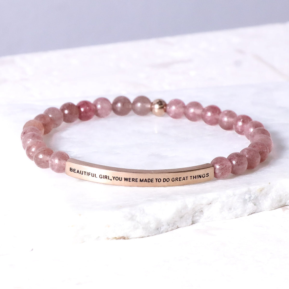 Pink beaded bracelet for girls
