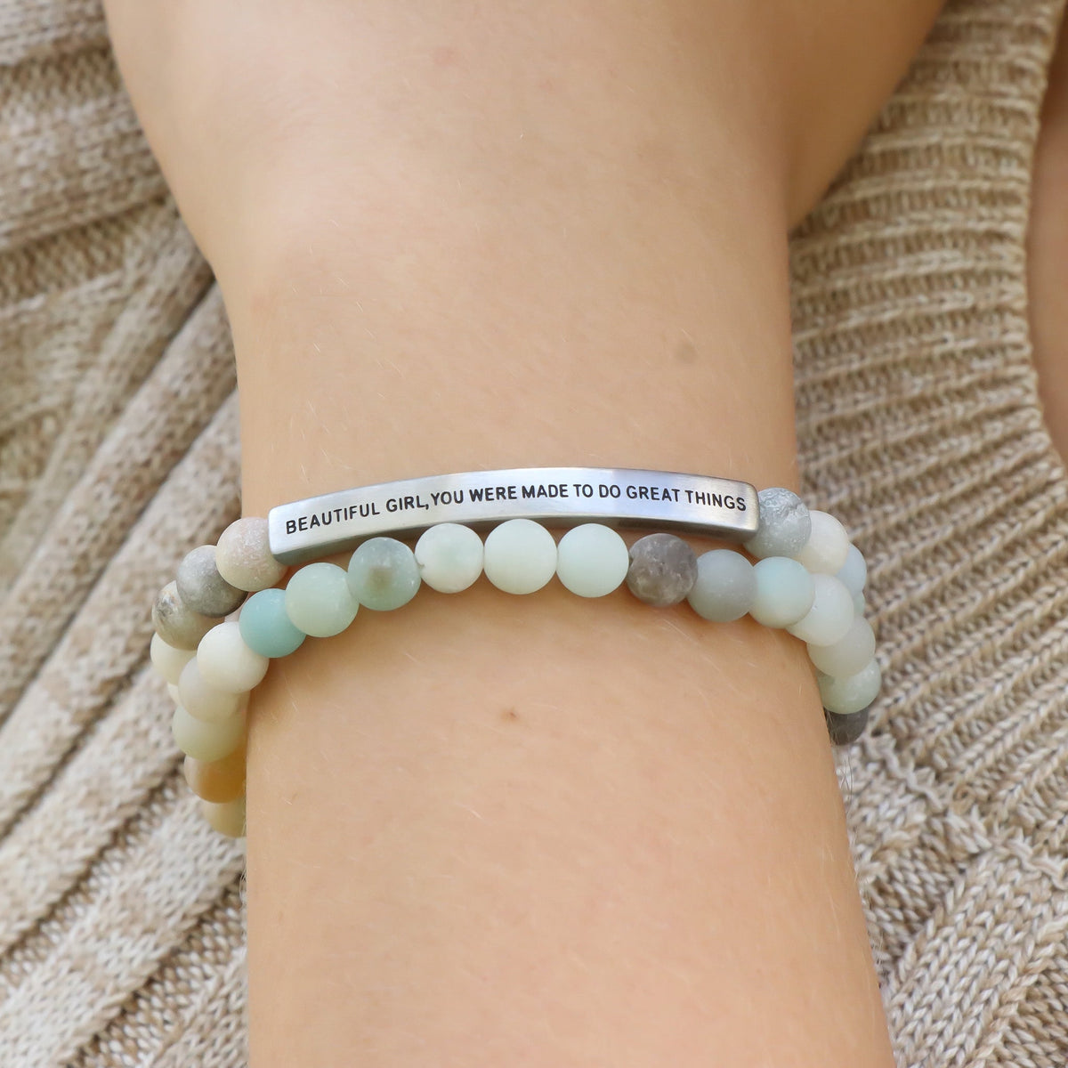 Inspirational beaded bracelet