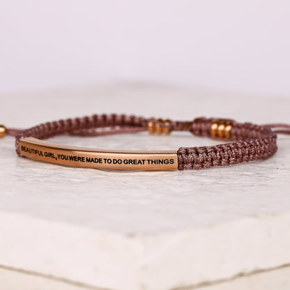 Meaningful engraved bracelet