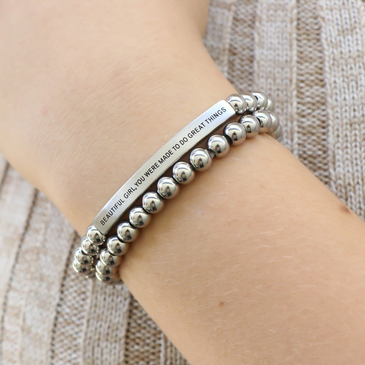 silver engraved bracelet