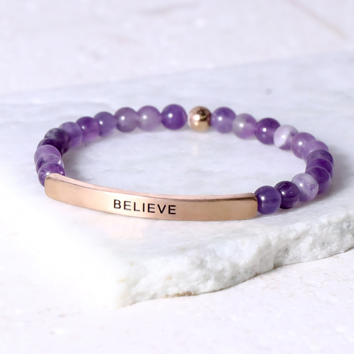 Meaningful engraved beaded bracelet