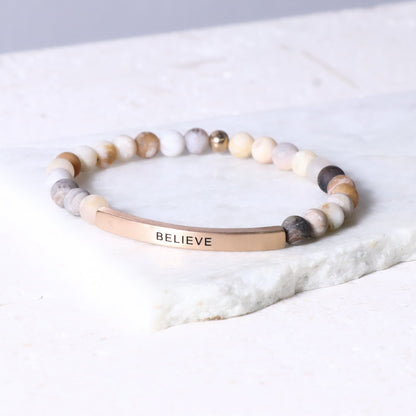 Engraved BELIEVE bracelet