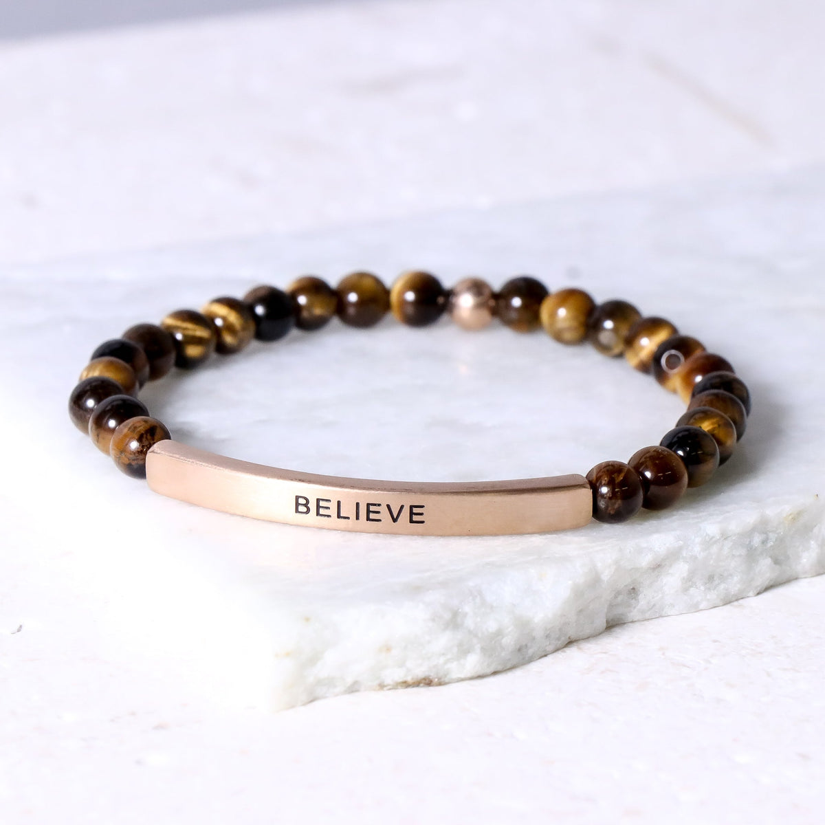 Tiger eye beaded bracelet made in USA