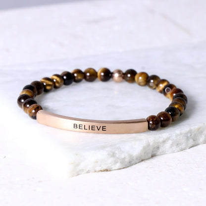 Tiger eye beaded bracelet made in USA