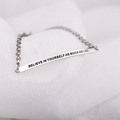 adjustable chain bracelet with engraving