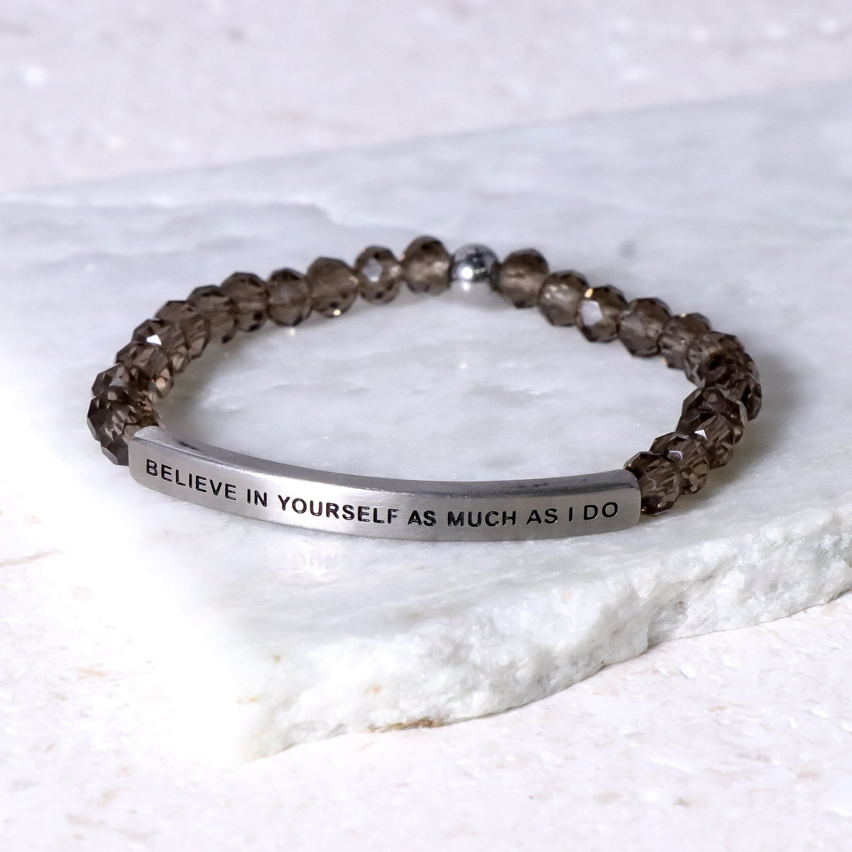 Crystal beaded inspirational bracelet