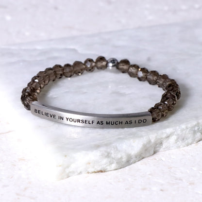 Crystal beaded inspirational bracelet