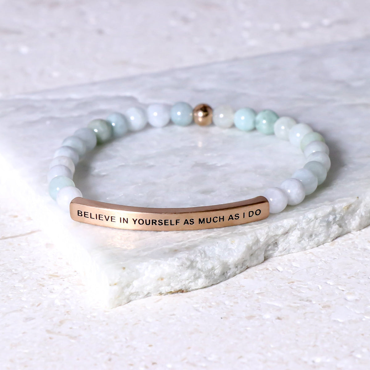 BELIEVE IN YOURSELF AS MUCH AS I DO  engraved inspirational bracelet