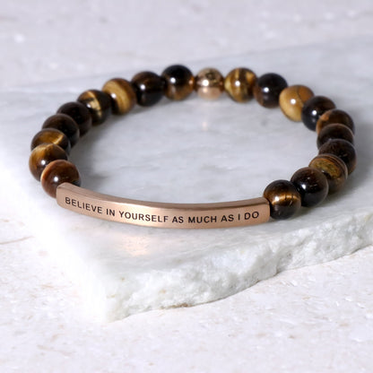 Inspirational engraved beaded bracelet