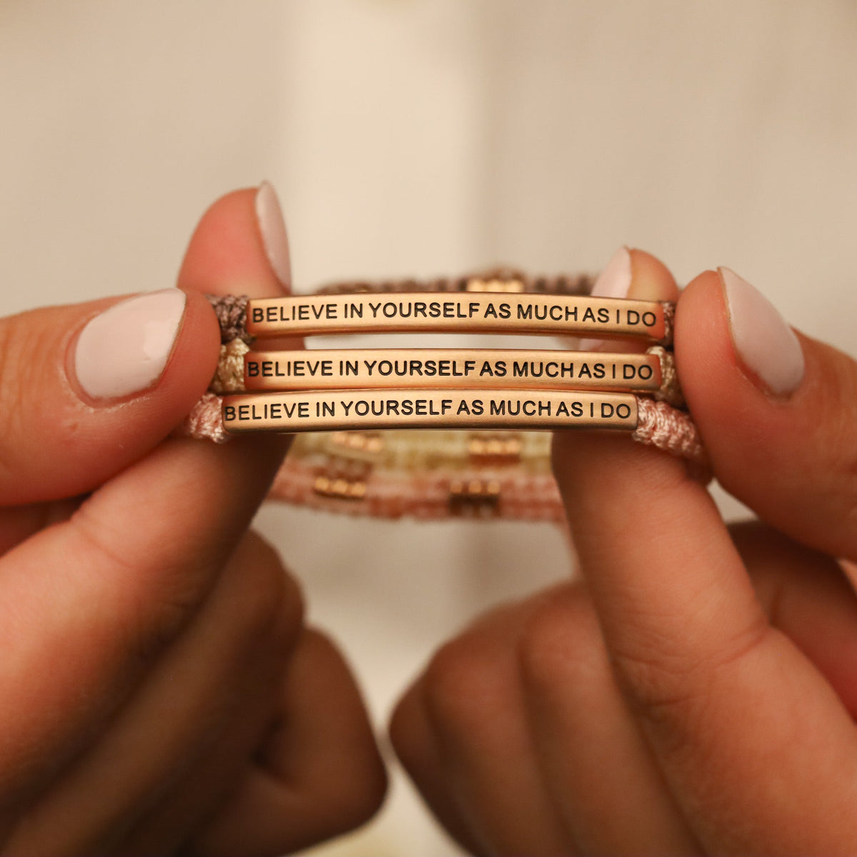 BELIEVE IN YOURSELF AS MUCH AS I DO ROPE BRACELETS