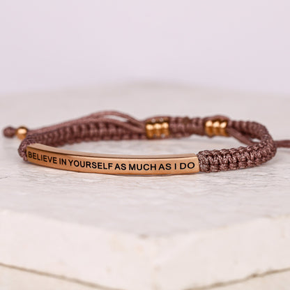 engraved inspirational message bracelet
