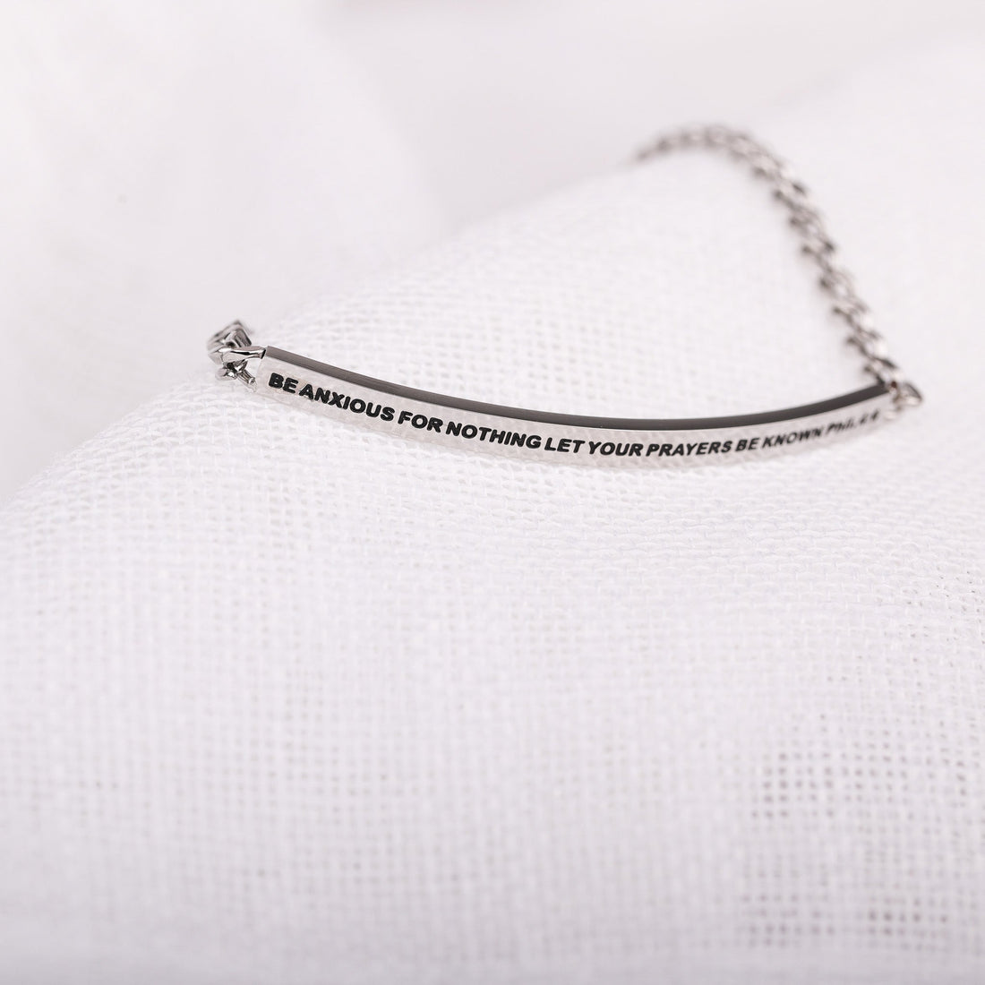silver engraved chain bracelet