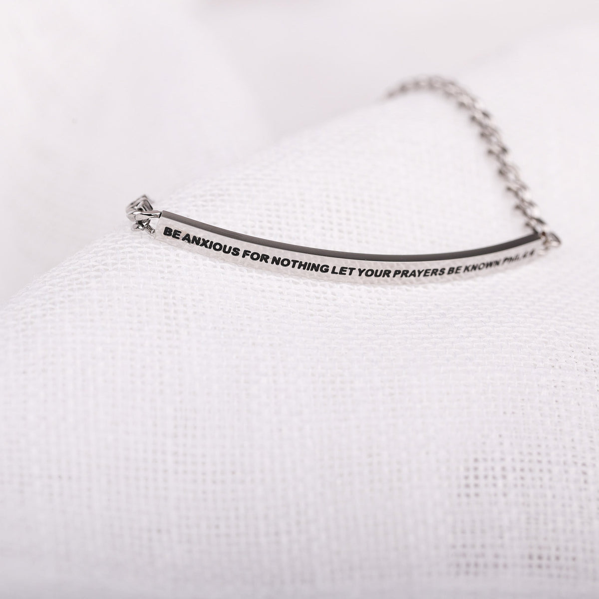 silver engraved chain bracelet