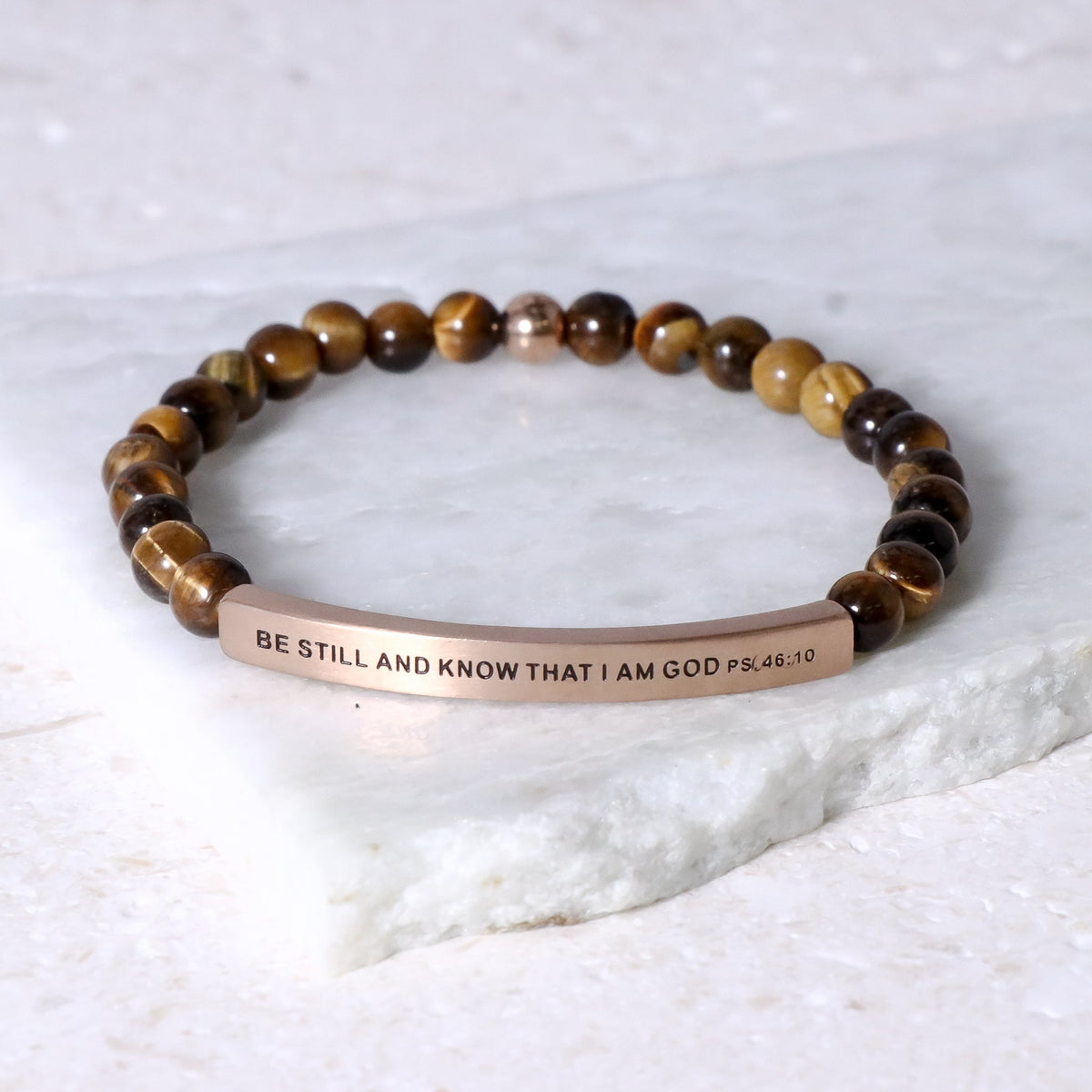 Gemstone engraved bracelet