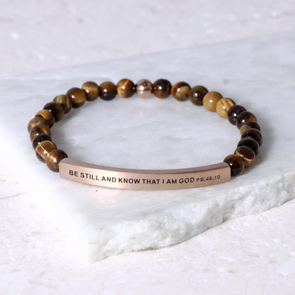 Gemstone engraved bracelet