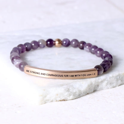 Meaningful bracelet with amethyst beads