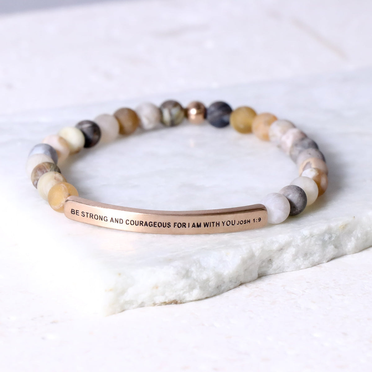 Bamboo agate beaded bracelet