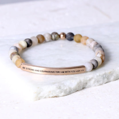 Bamboo agate beaded bracelet