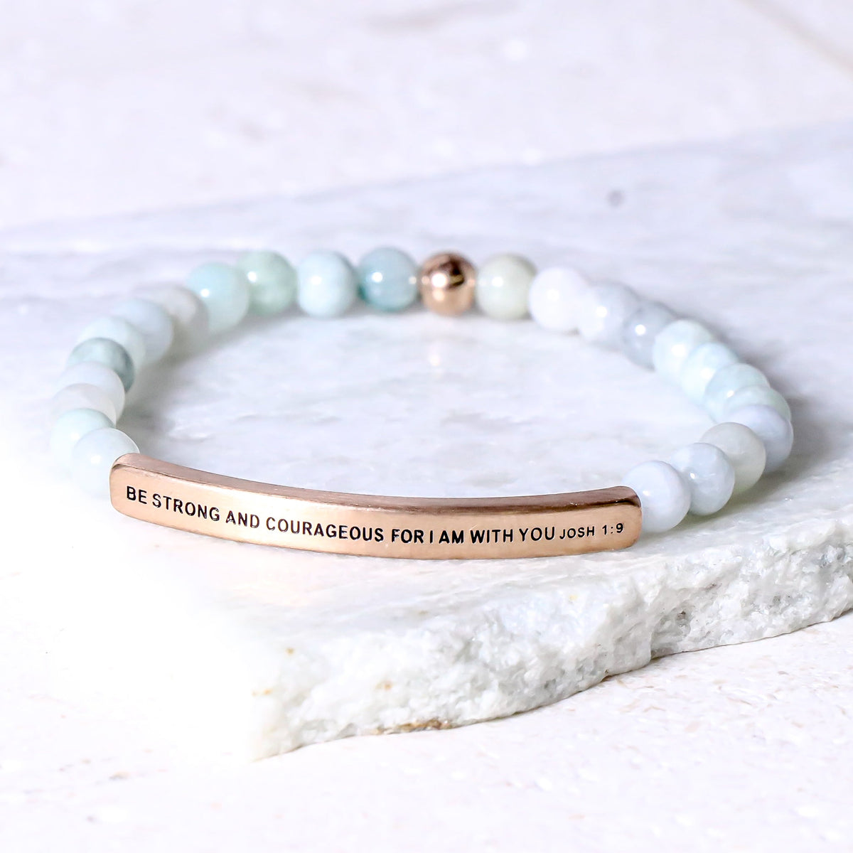 Engraved bracelet with beads