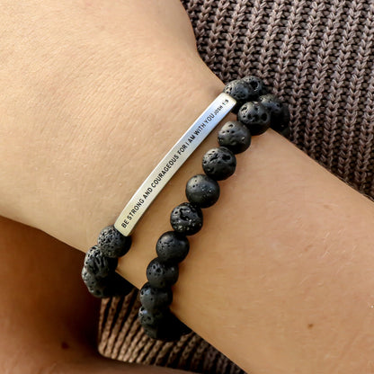 Natural earth stone engraved bracelet
