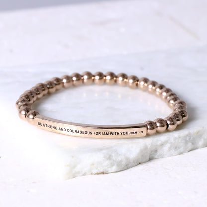 Rose gold engraved inspirational bracelet